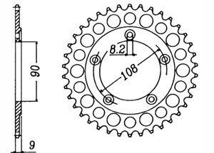 Rear sprocket Steel Ducati Chain 520