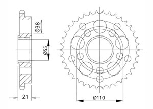 Rear sprocket Steel Ducati Chain 525