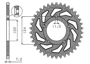 Rear sprocket Steel Ducati Chain 525