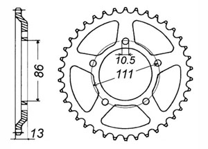 Rear sprocket Steel Gilera Chain 520