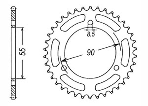 Rear sprocket Steel Rieju Chain 420