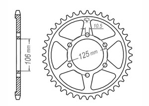 Rear sprocket Steel Triumph Chain 525