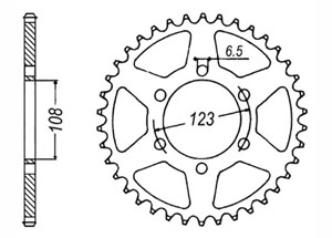 Rear sprocket Steel Aprilia Derbi Peugeot Chain 420