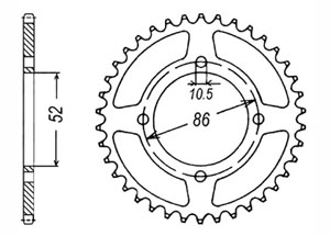 Rear sprocket Steel Kymco Chain 520