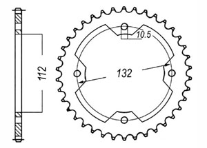 Rear sprocket Steel Kymco Chain 520