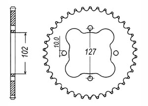 Rear sprocket Steel Polaris Chain 520