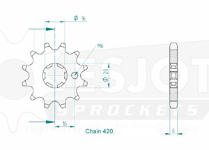 Front sprocket TT Esjot