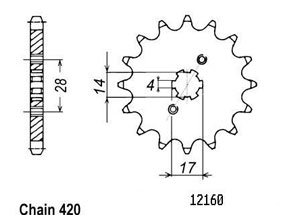 Front sprocket TT Esjot