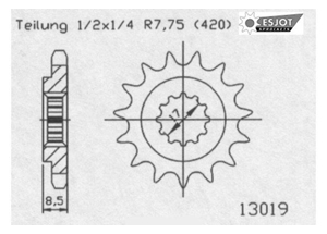 Front sprocket TT Esjot Lightweight