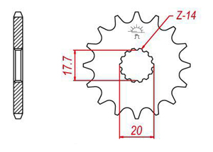 Front sprocket TT Esjot Lightweight