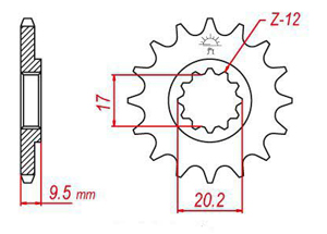 Front sprocket TT Esjot Lightweight