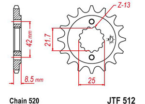 Front sprocket TT Esjot Lightweight