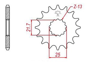 Front sprocket TT Esjot Lightweight