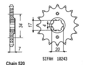 Front sprocket Esjot