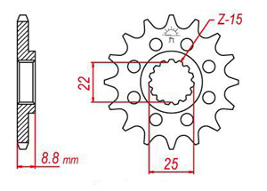 Front sprocket TT Esjot Lightweight