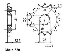 Front sprocket TT Esjot