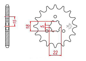 Front sprocket TT Esjot Lightweight