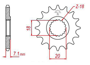 Front sprocket TT Esjot Lightweight