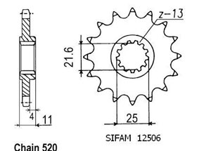 Front sprocket Racing 520 Lighweight