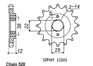 Front sprocket Esjot