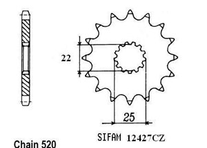 Front sprocket TT Esjot