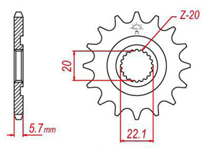 Front sprocket TT Esjot Lightweight