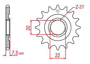 Front sprocket TT Esjot Lightweight