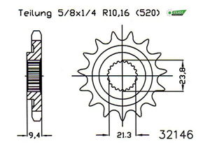 Front sprocket TT Esjot Lightweight