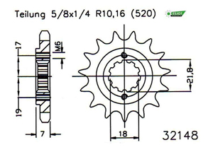 Front sprocket TT Esjot Lightweight