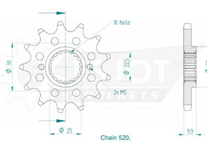 Front sprocket TT Esjot Lightweight