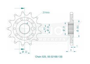 Front sprocket TT Esjot Lightweight