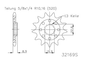 Front sprocket TT Esjot Lightweight