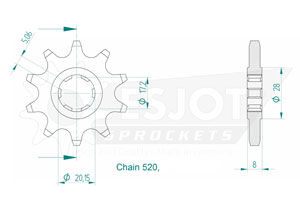 Front sprocket TT Esjot