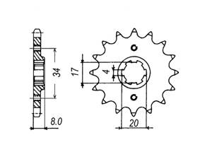 Front sprocket Honda Chain 520