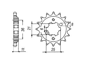 Front sprocket Honda Chain 525