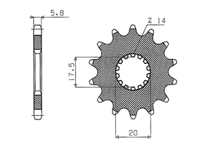 Front sprocket Gas Gas Yamaha Chain 520