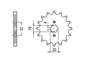 Front sprocket Yamaha Chain 428