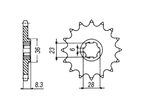 Front sprocket Suzuki Chain 520