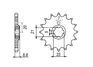 Front sprocket Husqvarna Kawasaki Chain 520