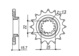 Front sprocket Kawasaki Chain 525