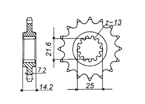 Front sprocket Kawasaki Chain 525