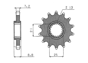 Front sprocket Kawasaki Chain 525