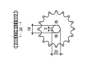 Front sprocket Dinli Chain 428