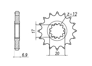 Front sprocket Beta CPI HM Malaguti MBK Motorhispania Rieju  Chain 420