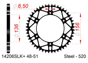 KIT STEEL SLK SHERCO SE-F 250 I 2012-2013 Standard Xs-ring