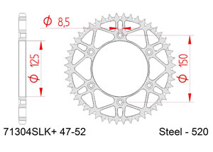 KIT STEEL SLK HVA TC 125 2014-2019 Reinforced plus Xs-ring