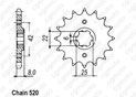 Front sprocket Xls 500 79-81