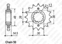 Front sprocket Cbx 750 F 84-86