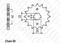 Front sprocket Cb 250 Twin/N 78-82