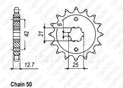 Front sprocket Cb 550 F 78-80